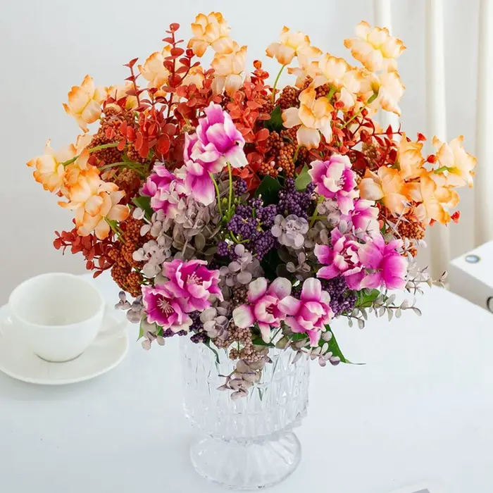 Fleurs artificielles de camélia en forme de bulle pour cadeaux DIY