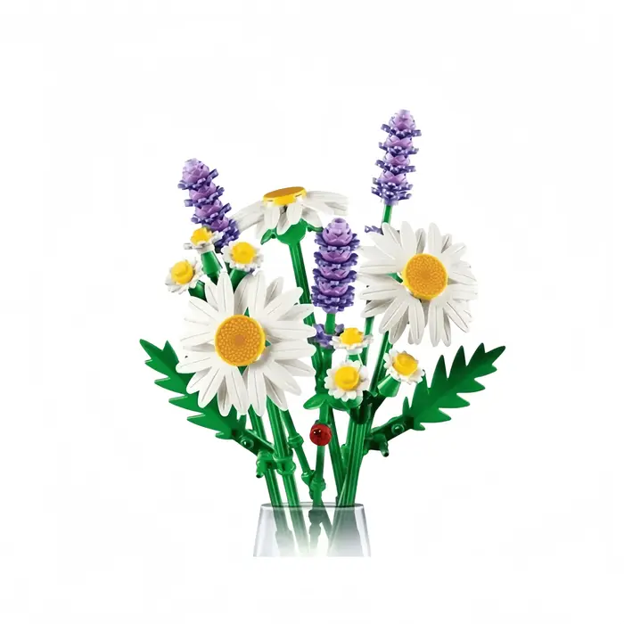 Nouveaux blocs de construction 2026, fleurs, plantes, petites marguerites blanches, lavande, jouets de construction, décoration, cadeaux