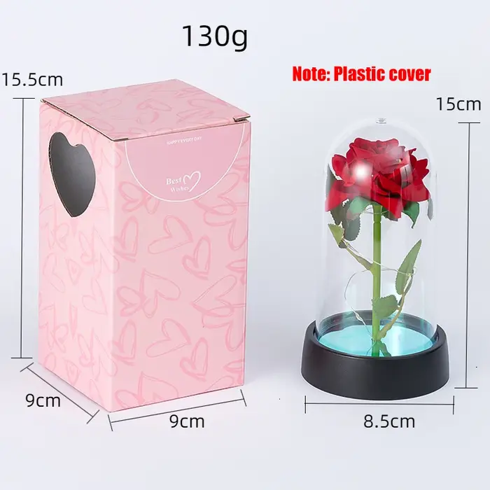 Mariage Led galaxie Rose fleur éternelle avec lumières en dôme pour toujours