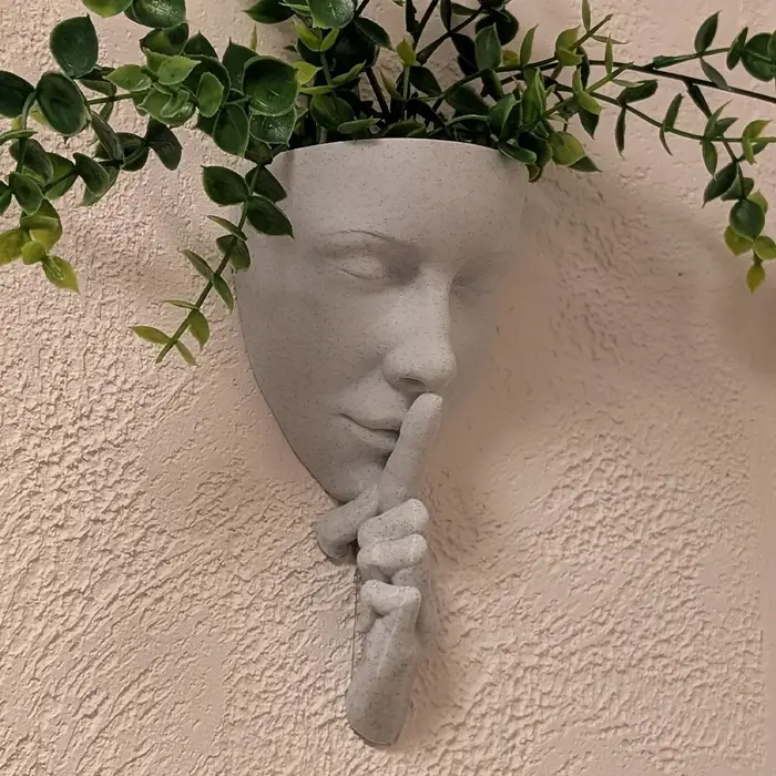 Jardinière murale Face Art, décoration verte créative, porte-fleurs mural de style nordique, décoration de maison personnalisée