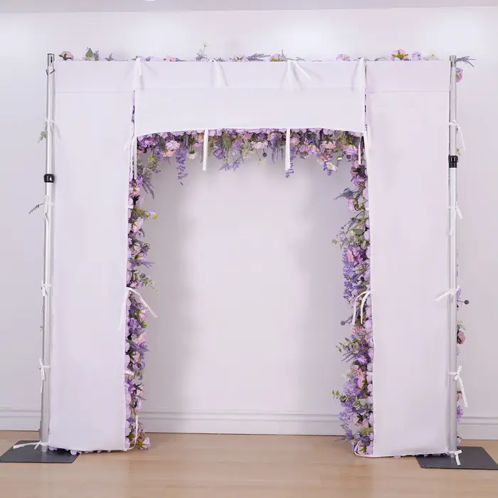 A8950 rêveur violet lavande Rose Delphinium tissu Base fleur rangée mariage toile de fond décor carré arc cadre Arrangement Floral