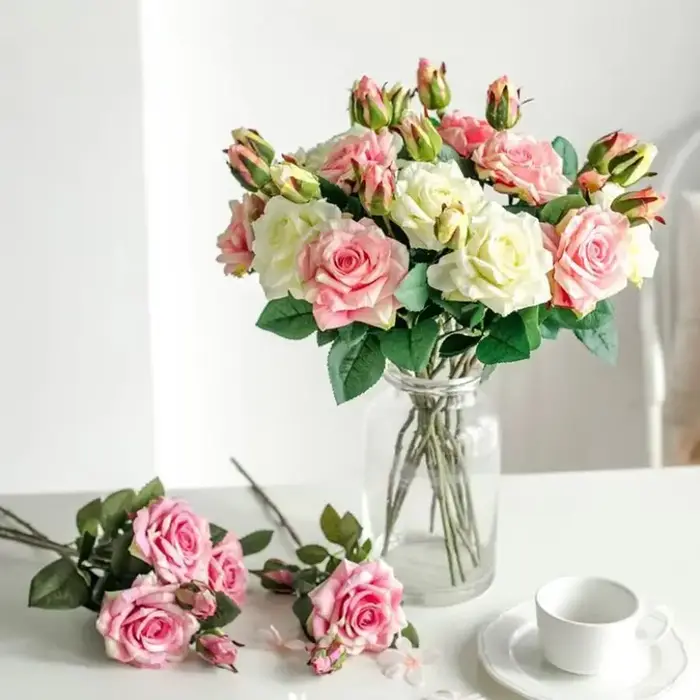 Fleurs artificielles grandes roses