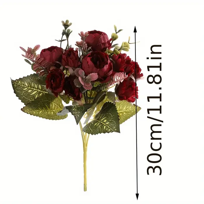 Bundle de fleurs artificielles de simulation de pivoine Ronghua