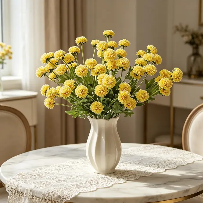 Fleurs Artificielles en Soie Chrysanthèmes pour Jardin