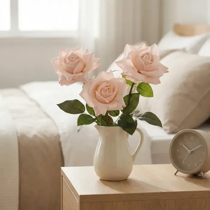Rose artificielle réaliste au toucher naturel