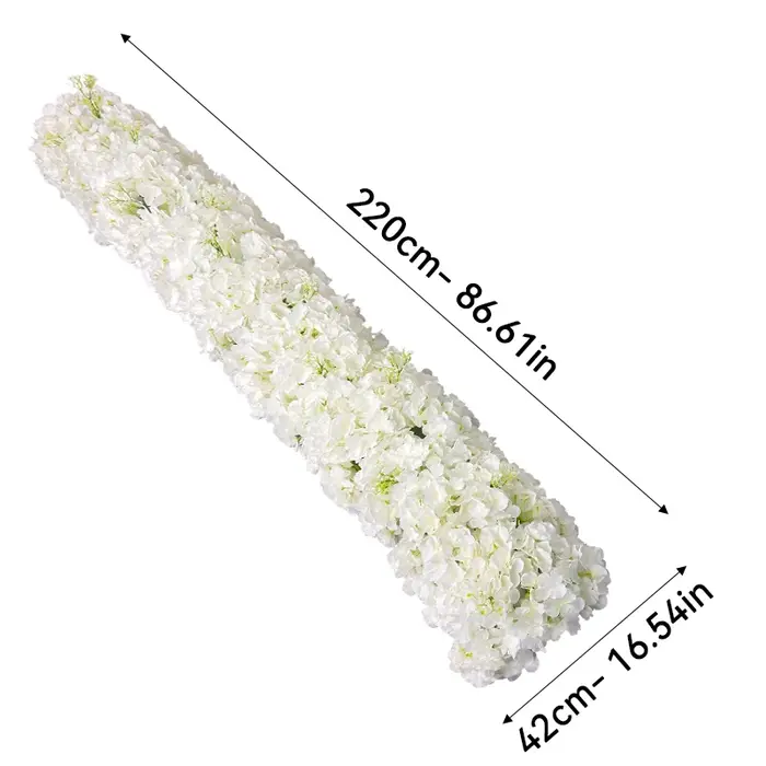 2, 2 m de fleurs artificielles pour décoration de mariage : chemin de table