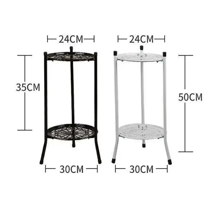 Étagère de support de plante en métal élégant à deux couches, porte-plante en pot, supports de pot d