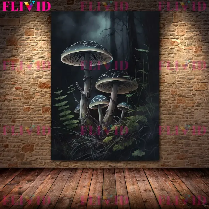 Peinture sur toile d'art mural floral botanique sombre