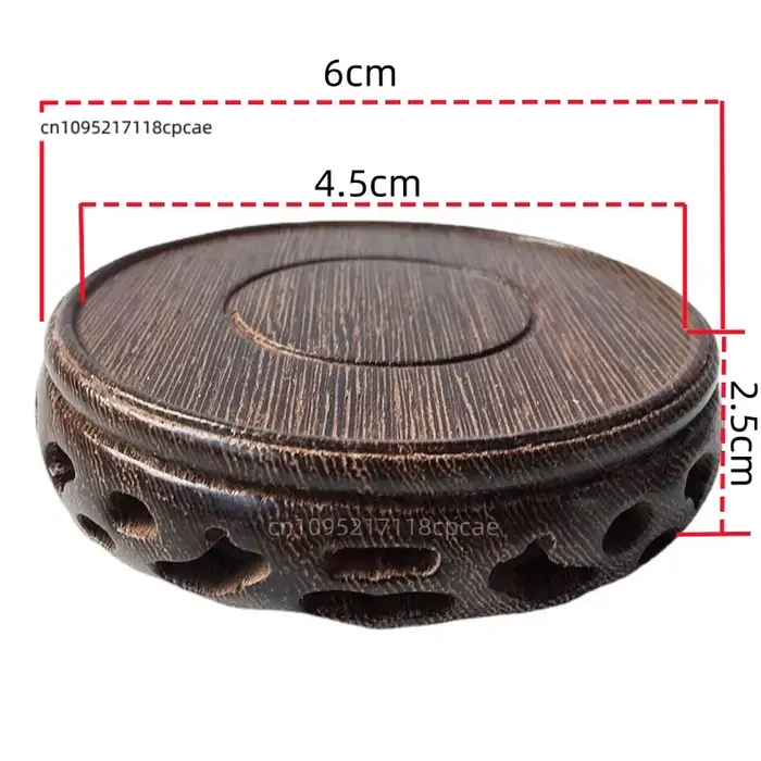 Support de Présentation Rond en Bois Sculpté Élégant pour Plantes Bonsaï et Théières – Base Décorati