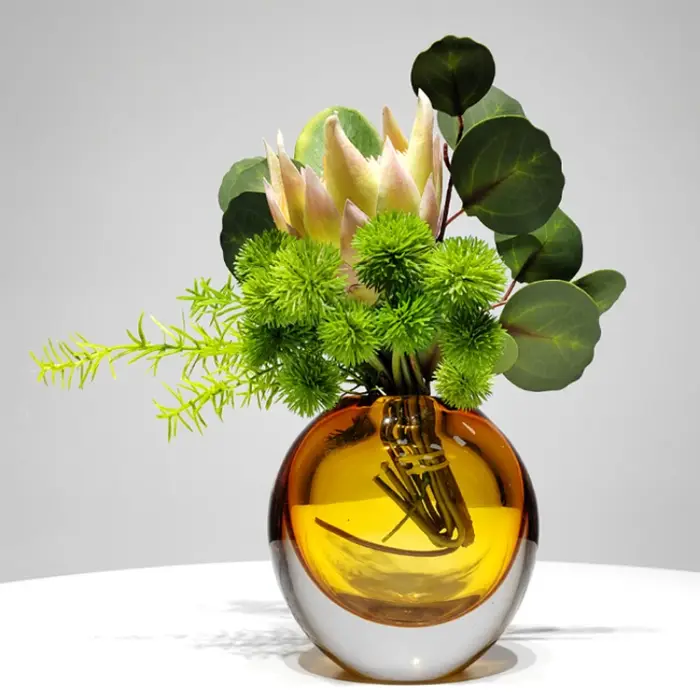 Vase à fleurs glacé Chic avec Design de gouttelettes