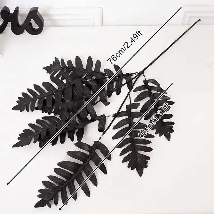 Feuilles de plantes artificielles en soie série noire