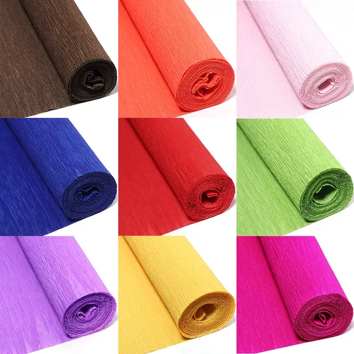 1 rouleau de papier crépon coloré fait main 250x50cm, papier crépon froissé pour origami, artisanat, décoration de fête à domicile, emballage cadeau