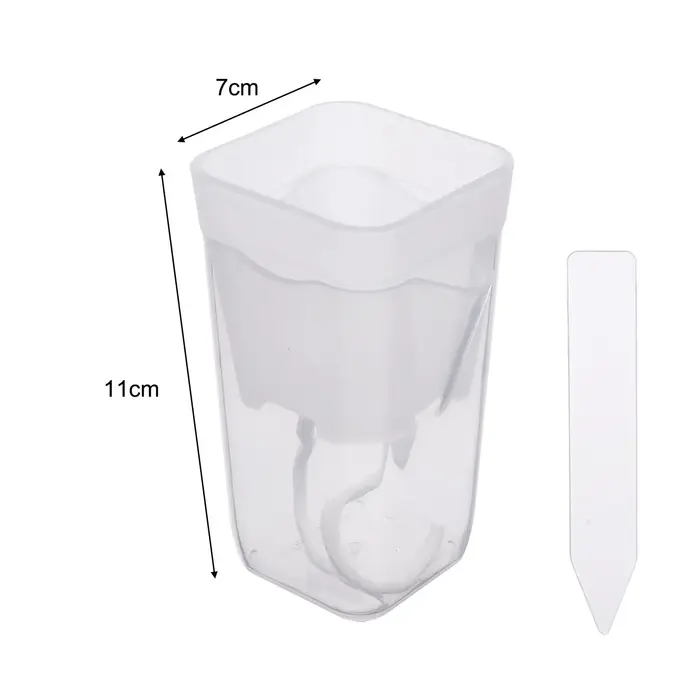 Pot de fleurs à arrosage automatique en plastique translucide avec trous de drainage pour succulentes et boutures