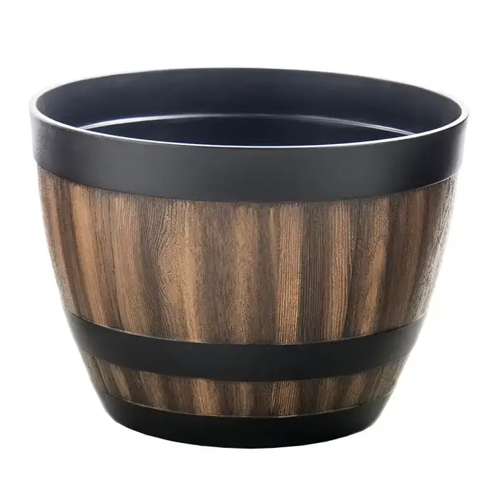 Pot de fleurs élégant inspiré de un baril de whisky