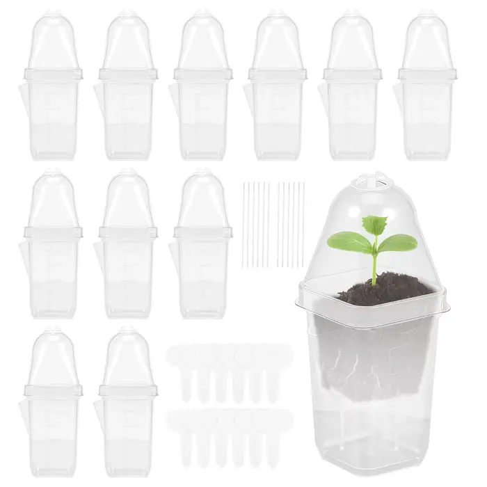 12 Pots de Fleurs Auto-Arrosants en Plastique Transparent pour Plantes Hydroponiques, Jardinières Au