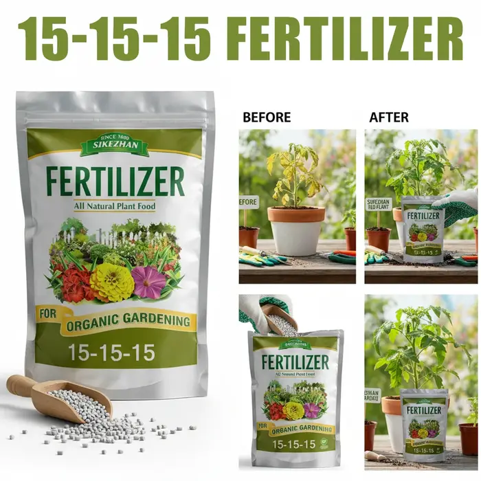 Granulés d'engrais universels NPK 15-15-15, nutrition équilibrée, solubles dans l'eau, pour plantes 