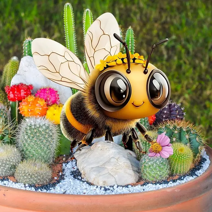 Plante en pot de jardin de dessin animé