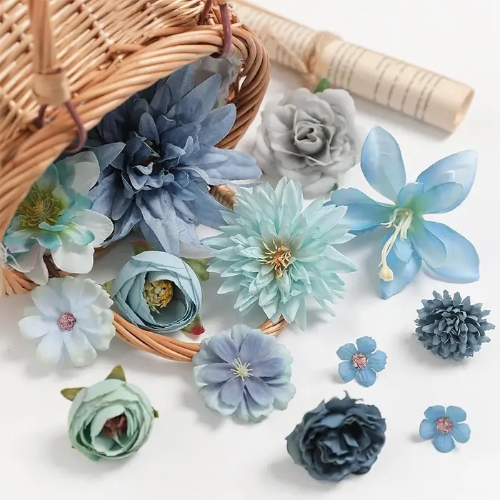 Têtes de fleurs artificielles mixtes