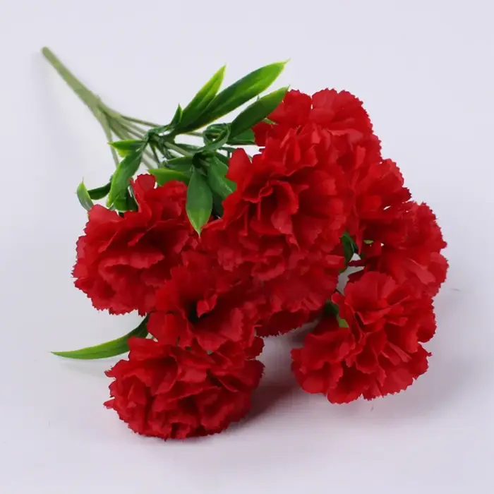 1 Bouquet d'œillets, fleur artificielle d'extérieur résistante aux UV, ne se décolore pas, fleurs ét