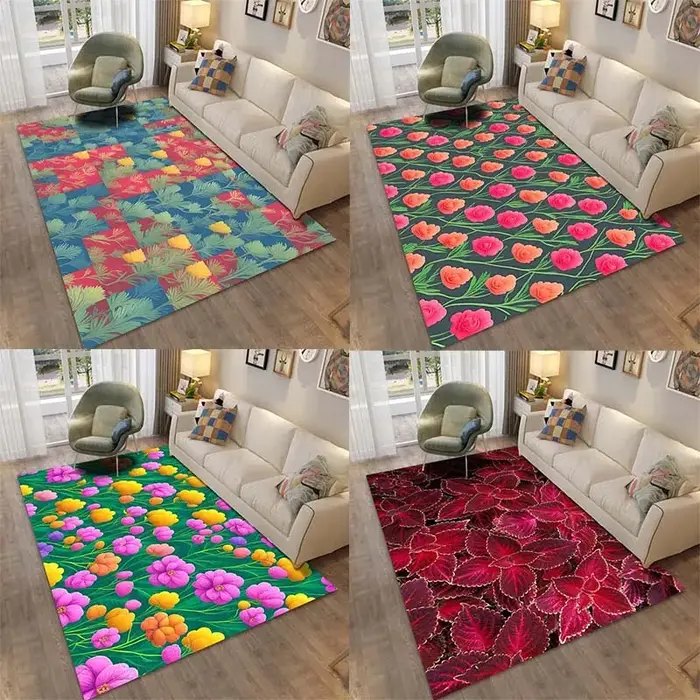 Tapis de sol à motif de fleurs, décoration de porte, maison, salon