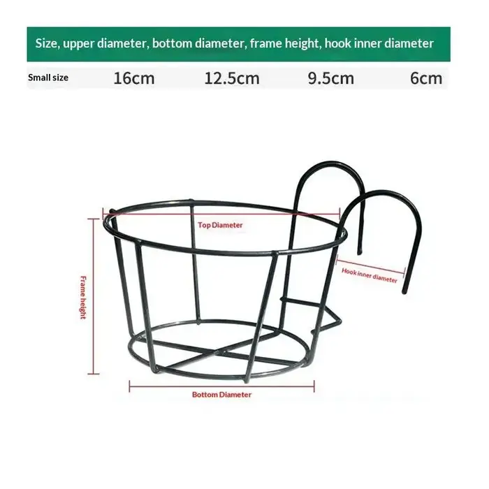 Supports en fer pour plantes suspendues, pour balcon, support rond pour pot de fleurs, pour balustra