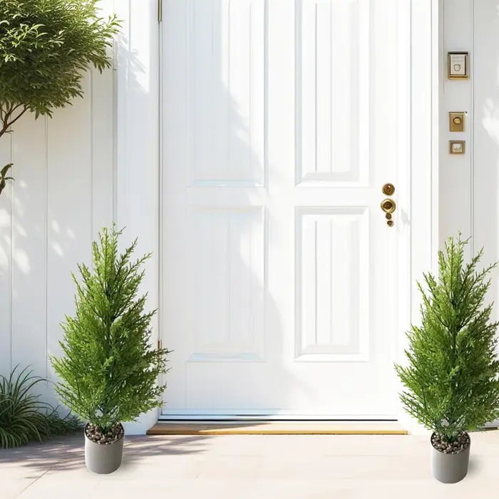 Petit pin artificiel vert salon porte d'entrée couloir terrasse plante verte décoration célébration de vacances