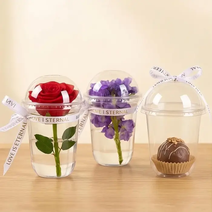 Pot de culture transparent avec couvercle