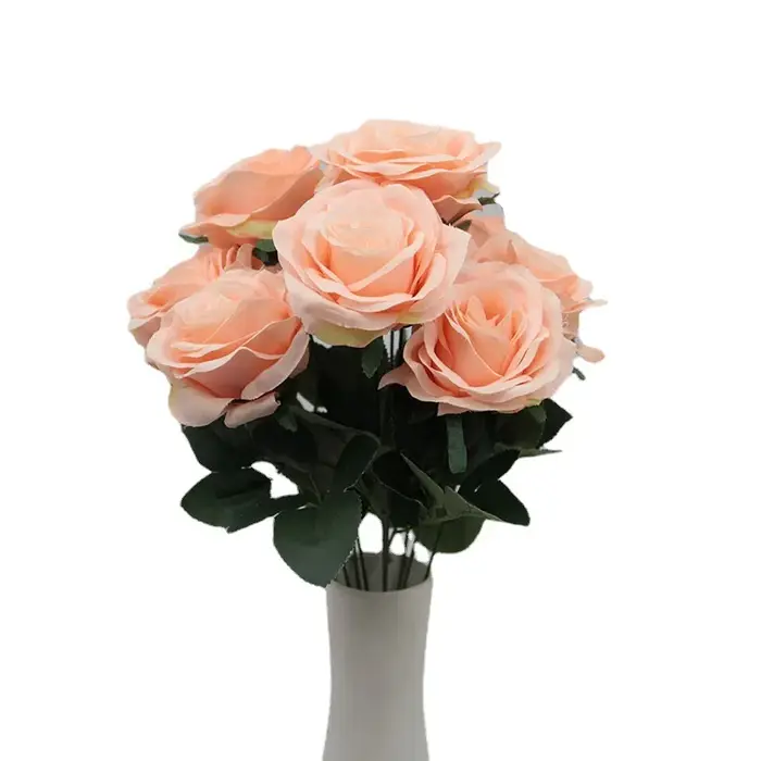 Rose bleue fleur artificielle 10 têtes grand Bouquet fleurs artificielles Roses