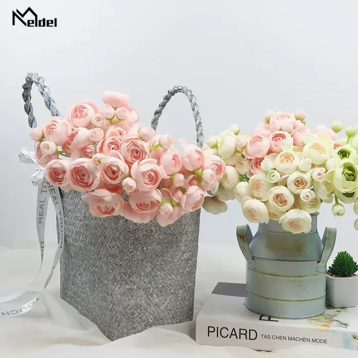 Meldel – Roses artificielles Roses blanches en soie