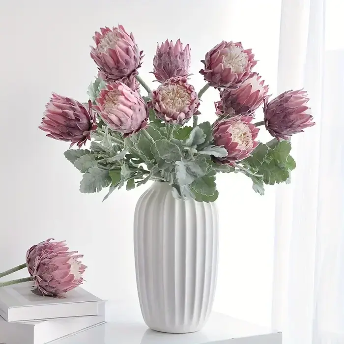 Fleurs artificielles de chardon nordique, fleurs empereur, fleurs pour mariage et fiançailles, fleurs décoratives pour fête et maison, 2 pièces