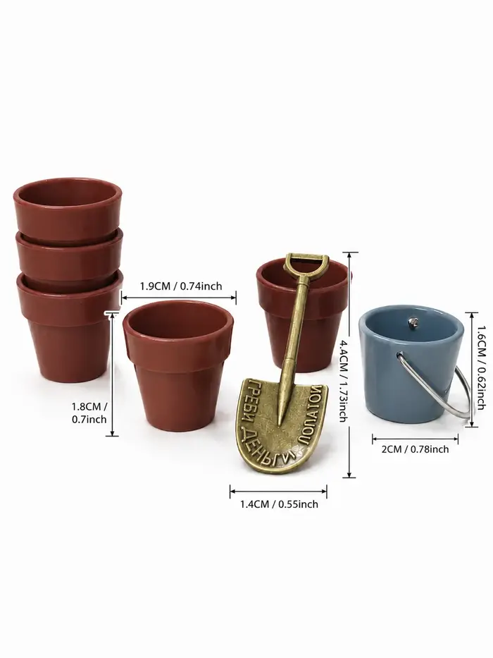 Ensemble de 7 petits pots de fleurs miniatures
