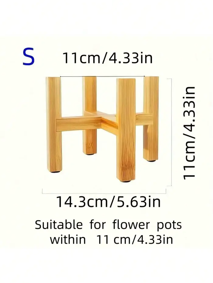 Support pour plantes en bambou naturel, support pour pot de fleurs en forme de croix à 4 pieds, étag