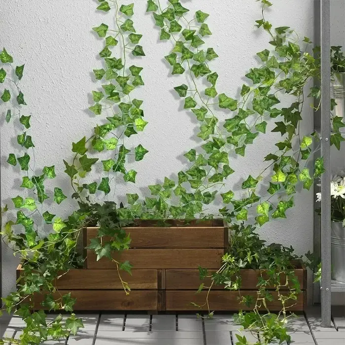 Guirlande de feuilles de lierre vert artificielles 12/2M