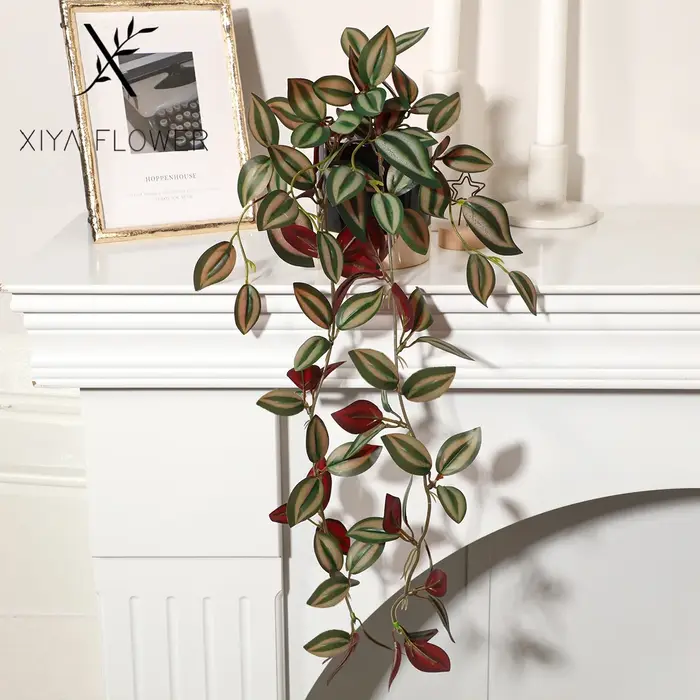 Plante artificielle suspendue XIYA FLOWER, plante artificielle Zebrina Peperomia Fittonia, matériau 