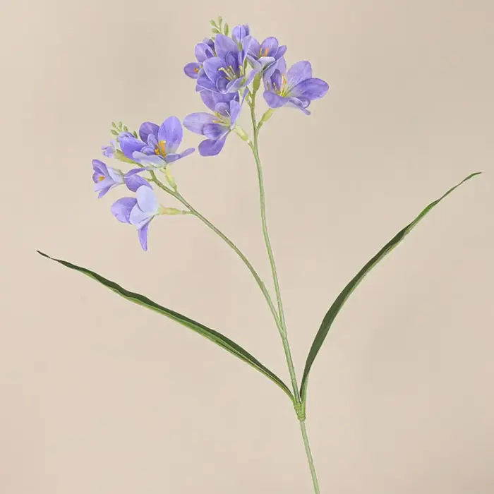 2 branches de fleurs artificielles de freesia et d'orchidée