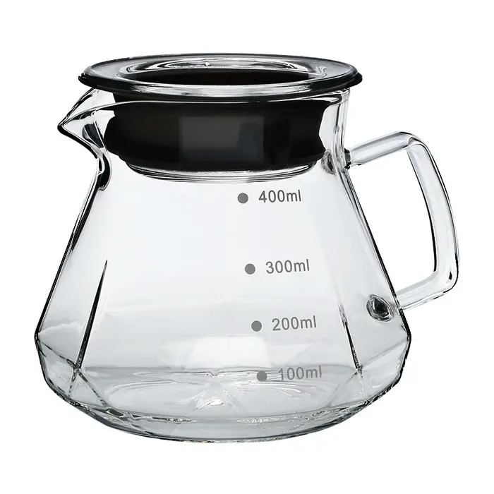 Pot en verre à haute teneur en Borosilicate avec poignée, cafetière en verre dans la cuisine