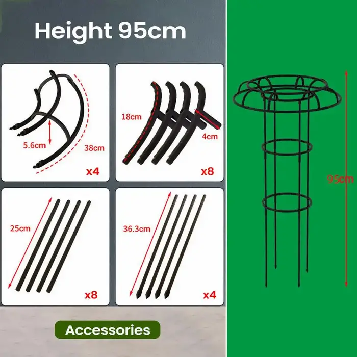 Treillis de jardin en forme de parapluie pour plantes grimpantes verticales, idéal pour roses, cléma