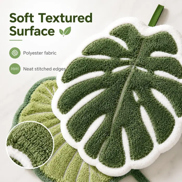 Serviette de toilette suspendue en forme de feuille