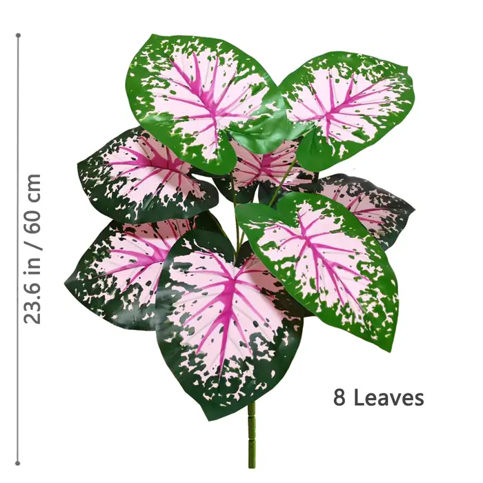 Feuilles colorées roses artificielles, 58-82-130cm/51,18 pouces, plantes ornementales en feuille de 