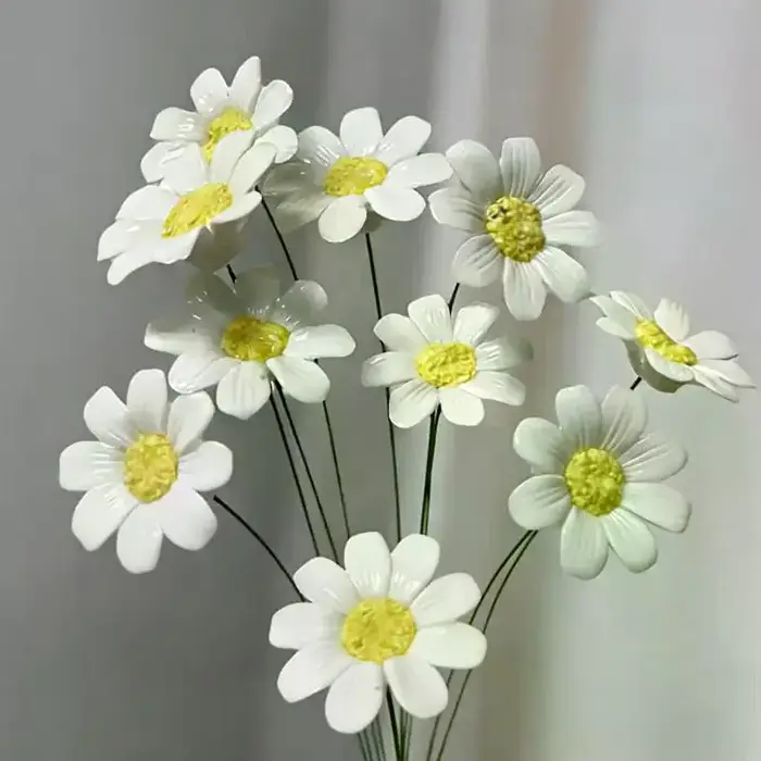 6/8/10 pièces de fleurs de marguerite en céramique