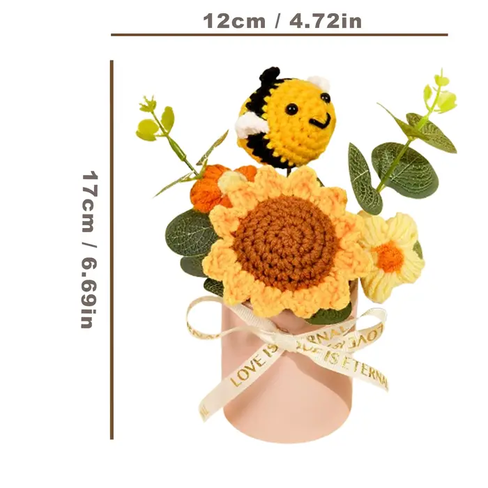 Bouquet de tournesol au crochet pour cadeau de remise de diplôme