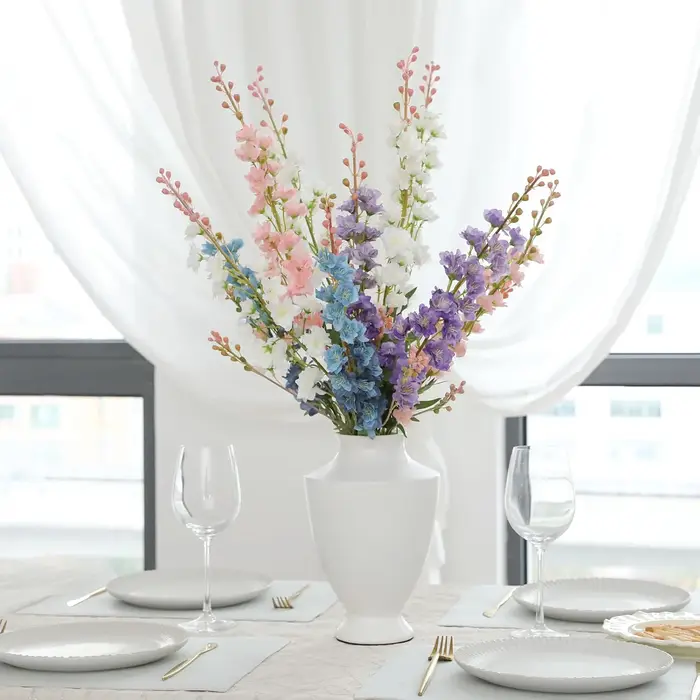 Fleurs artificielles Delphinium de 32 pouces de long
