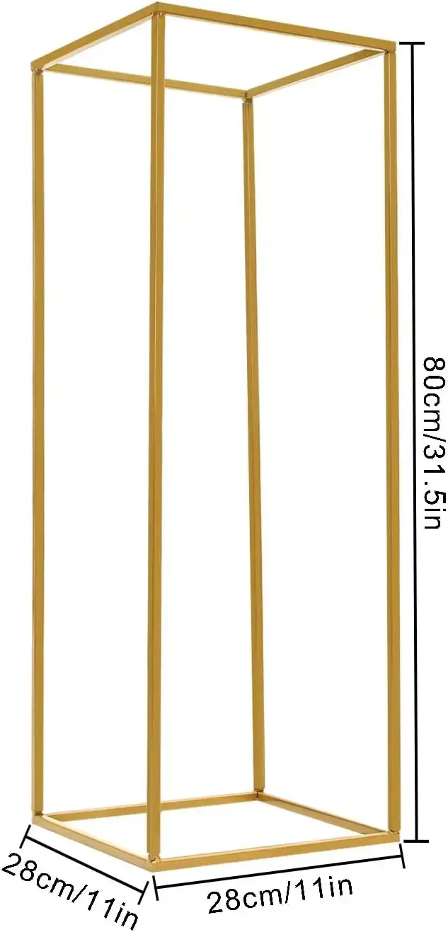 Supports floraux dorés pour décorations de mariage, support de fleurs, géométrique, or
