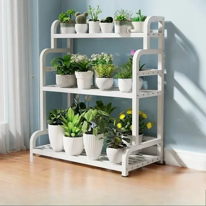 Grand support à plantes blanc