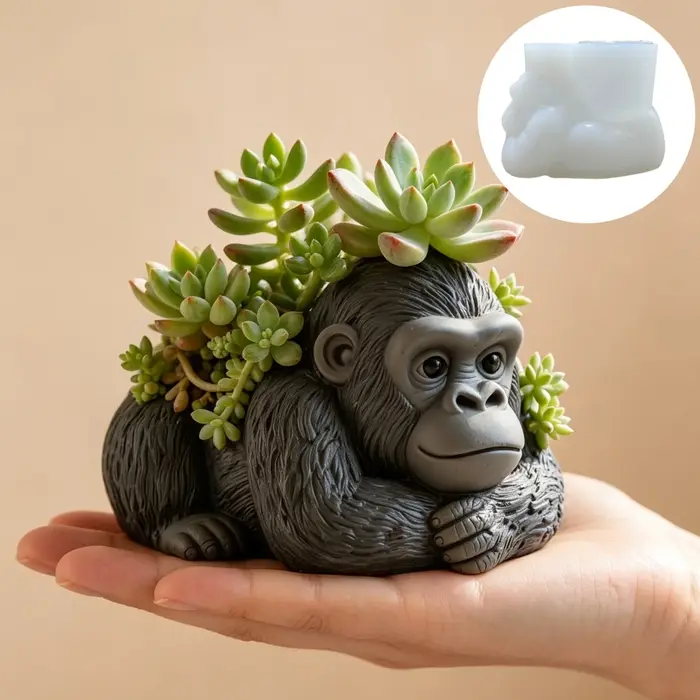 Moule en silicone pour pot de fleurs en résine