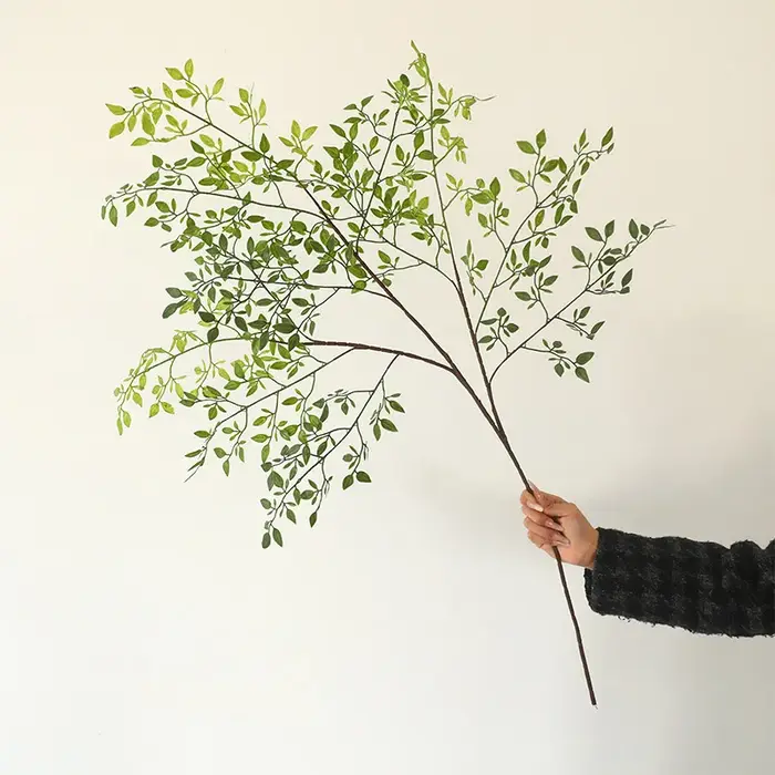 Fleur artificielle plante verte Nandina feuilles de Silicone, décoration de mariage Studio aménageme