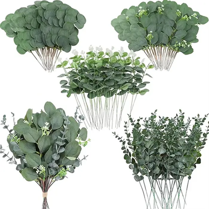 20pcs plante Artificielle vert combinaison BRICOLAGE mariée bouquet mariage fleur jardin salle à manger table centre