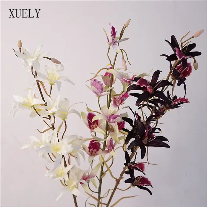 Branche de fleur d'orchidée Dendrobium de 81 cm