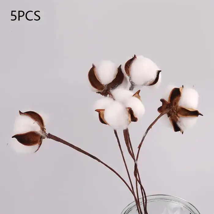 Fleurs artificielles en coton séché, branche de fleur blanche pour décoration de fête de mariage, fa