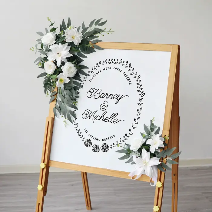 Yannew pays mariage bienvenue signe fleurs guirlande arc artificiel fleur Eucalyptus Swag pour fête cérémonie réception décor